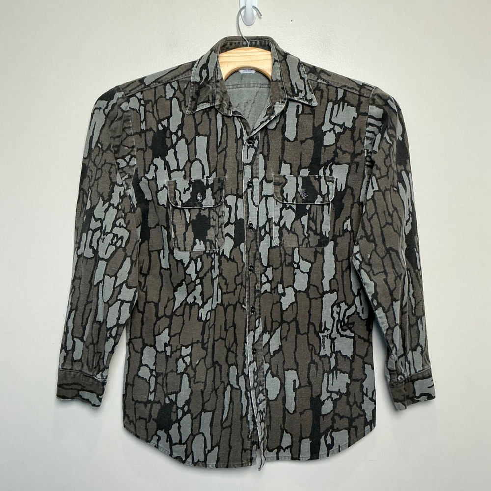 Five Brother Vintage Trebark Camo Flannel Shirt Mens Large Tall Made in USA